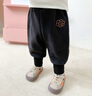 嘟嘟家宝宝裤子冬季男童长裤保暖女童休闲裤冬款儿童衣服童装 黑色 110 实拍图