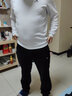 特步运动卫衣男士圆领秋冬季新款加绒保暖男士加厚长袖休闲上衣打底衫 白色(加绒保暖) XL /180 实拍图