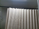 施香曼浴帘套装磁吸免打孔直杆折叠防水防霉布浴室隔断淋浴折叠干湿分离 米色帘+黑杆+双侧磁吸 适合220-240墙宽 帘宽2.4米高2米 实拍图