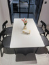 AUGUSTE奥古斯特黑色实木餐桌家用长方形轻奢高级感2025新款复古岩板餐桌 1.4米+4椅(飞鸦全托底板餐桌) 实拍图