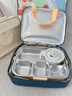 沃德百惠（WORTHBUY）316不锈钢保温饭盒小学生卡通便携分格餐盒餐具套装 奶酪黄5格+袋 实拍图