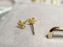 六福珠宝 足金栀子花黄金耳钉 计价G01G0027DS 约1.00克 实拍图