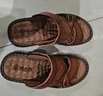 老人头男鞋夏季新品凉鞋真皮柔软休闲沙滩鞋男厚底防滑中年凉拖鞋特大码 卡其色 40 实拍图