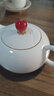 金镶玉 白瓷茶壶 中国白羊脂玉瓷小号带过滤泡茶壶功夫茶具沏茶壶礼盒装 羊脂玉瓷山水西施壶 实拍图