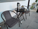 紫叶（ziye）阳台桌椅三件套户外桌椅仿藤椅小茶几组合铁艺休闲简约阳台小桌椅 实拍图