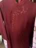 罗蒙（ROMON）喜婆婆婚宴时尚礼服秋装改良旗袍连衣裙女春秋季妈妈红色洋气结婚 酒红色 XL 【建议100斤内】 实拍图