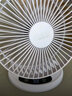 金正小风扇桌面电风扇小型宿舍床上用空气循环扇办公室usb充电插两用床头台式大风力静轻音便携电风扇  米色-摇头数显款【充插两用+可定时】 实拍图