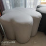 瓦尔玛 沙发凳子客厅网红圆凳简约现代坐墩脚踏创意科技布北欧轻奢 米灰色 防水科技布 40cm 小号 60*60* 实拍图