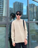 GENIOLAMODE毛衣男士冬季圆领打底内穿针织衫男生冬天内搭毛线衣服 卡其 M 实拍图