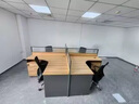 兰冉 屏风工位办公桌工作台单双人办公室职员桌带柜财务桌椅组合卡座 十型四人位（含柜） 实拍图
