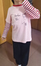 马卡乐纯棉婴幼儿童长袖T恤假两件上衣男女同款内搭 粉大红梦空逸游 140 实拍图
