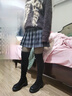 ZHR长筒靴女冬时尚弹力过膝靴子女简约复古加绒面女靴 JF78A 黑色 37 实拍图