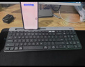 罗技（Logitech）K580 无线蓝牙超薄静音键盘 办公键盘电脑手机Mac平板 ipad键盘 【K580+鹅卵石鼠标】 芍药白 实拍图