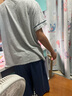 英博伦青少年短袖套装夏季男大童纯棉睡衣中学生家居服套651麻灰 165 实拍图