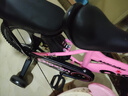飞鸽儿童自行车3-6-10-12岁男孩女孩宝宝带辅助轮小孩脚踏单车 樱花粉|一体轮+ 闪光轮+后座款 16寸 适合身高105-125cm 实拍图
