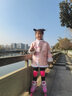 小状元轮滑鞋儿童溜冰鞋女童男童初学中小学滑轮滑冰鞋旱冰鞋成人 粉|八轮全闪（头盔护具+礼包） S 适合鞋码(27-32) 实拍图