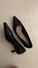达芙妮七夕高跟女绒面细跟一脚蹬职业气质尖头单鞋 绒黑（5cm跟高） 39 实拍图