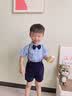 罗蒙男童小西装套装宝宝周岁生日主持人花童礼服西装毕业儿童演出 001浅蓝色 100 cm 实拍图