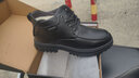 星头啄木鸟100%全牛皮星头啄木鸟棉鞋男2025冬季新款羊毛加绒加厚保暖雪地靴 SF9199黑色棉鞋 46 实拍图
