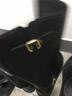 百思图冬新款扣带加绒厚底骑士靴小个子高筒靴女长靴W0819DG4 黑色 38 实拍图