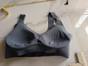 古今女士背心式文胸不挑胸型大小运动风美背胸罩聚拢无钢圈无痕内衣 上薄下厚V型款-致朴蓝 S （100斤以下） 实拍图
