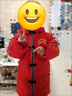 丹鸟王儿童棉衣男童冬季加厚中国风唐装喜庆中长款外套红棉服新年拜年服 舞狮棉衣（男女童均可） 140 码 实拍图