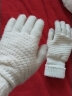 惠寻 京东自有品牌 保暖手套女反针织触屏手套冬季骑行加绒手套 白色 实拍图