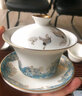 领艺祥鹤观海德化白瓷三才盖碗茶杯陶瓷家用单个手抓大号泡茶碗茶具 祥鹤观海玉砌盖碗(素烧釉)礼盒装 实拍图