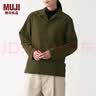 MUJI 男女通用法兰绒开领衬衫长袖休闲百搭衬衣外套纯棉全棉ACA71A1A 卡其绿 S-M 165/88A 实拍图
