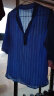 啄木鸟纯棉中袖衬衫女装春夏季新款洋气v领七分袖上衣大尺码薄款女士 浅蓝色 3XL 130-145斤 晒单实拍图