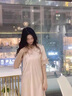 MOXTOC性感睡衣女士冰丝睡裙V领薄款蕾丝宽松显瘦仿真丝家居服可外穿 藕粉色 L (建议100-120斤) 实拍图