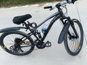 兰令软尾山地自行车成年人变速碟刹越野骑行男女学生双减震单车 魅影灰【前后培林花鼓+软尾双减震+内走线】 26英寸(160-178cm身高) 27速 实拍图