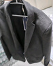 罗蒙（ROMON）西服男士春秋季毛呢西装男商务休闲上衣服外套男装 灰色加棉 XL 实拍图