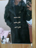 妙奕嘉牛角扣毛呢大衣女士外套呢子黑色大衣中长款小个子女装秋冬季新款 牛角扣连帽呢子大衣【黑色】 L 【建议105-120斤】 实拍图