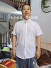 花花公子冰丝条纹短袖衬衫男夏季轻薄修身男士商务休闲半袖衬衣上衣服男装 白细条 【夏季必备】 2XL （135-160斤） 实拍图
