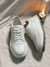 皓顿（HAUT TON）秋冬男鞋休闲鞋头层牛皮小白鞋男士厚底增高轻便板鞋舒适运动鞋子 白色 42 适合运动鞋43码 实拍图