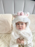 贝娜茜婴儿帽子儿童帽子围巾一体冬季加厚保暖男孩毛绒帽护耳帽男童冬天 小兔兔-白色 6个月-4岁（44-51.5CM） 晒单实拍图