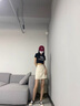 红蜻蜓半身裙新款2026年夏季女装毛边牛仔裙裤高腰a字防走光包臀短裙子 米白色【有内衬】 L 实拍图