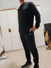 特步运动套装男冬季品牌卫衣长裤秋冬两件套大码宽松长袖跑步男装 运动套装：黑+黑（推荐） L/175 实拍图