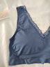 浪莎加肥内衣女士中老年200斤文胸薄款V领无缝裸氨运动大码内衣 蓝色 均码 实拍图