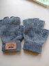 匹克冬季保暖针织毛线半指手套防寒户外骑行电动车防滑男款手套黑色 实拍图