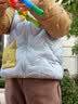 迷你巴拉（minibala）【三防】男童女童轻暖羽绒服儿童萌趣造型冬连帽儿童外套秋冬新款 灰蓝A81301 【白鸭绒-1000+清洁度】 120 【51.7g】 实拍图
