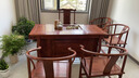 善匠良品 红木家具非洲花梨（学名：刺猬紫檀）茶桌 实木茶桌椅组合 真龙茶几功夫茶桌 1.68M茶桌+1豪华主人椅+4圈椅 实拍图