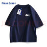 NASA GISS官方潮牌联名t恤男夏季宽松休闲圆领百搭印花五分短袖 深蓝 4XL  实拍图