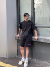 HUGO 男士2024夏季新款新季徽标装饰棉质毛圈布短裤 001-黑色 EU:XL 晒单实拍图