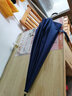 天堂16骨直杆伞长柄雨伞素色小清新长柄雨伞单色男女半自动轻便单人伞 皮柄-深海蓝 实拍图