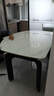 法莎蒂政府补贴岩板伸缩实木餐桌现代简约家用小户型实木圆形大象腿餐桌 单桌+餐椅*6【碳素钢+深灰皮椅】(77-6) 140x130x76cm 实拍图