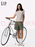 GAP女装2025夏季新款纯棉彩色胶印logo短袖T恤常规休闲上衣765994 灰白色 L (170/88A) 亚洲尺码 实拍图