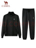 骆驼（CAMEL）跑步运动套装男立领长袖两件套运动服 7C1226L5464 幻影黑 M 实拍图