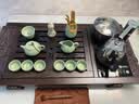 金镶玉茶具套装 檀木茶盘家用全自动带烧水电磁炉汝窑功夫茶壶茶杯茶台 檀木祥龙汝窑茶具套组 实拍图